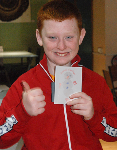 Daniel Morrow with his winning card design